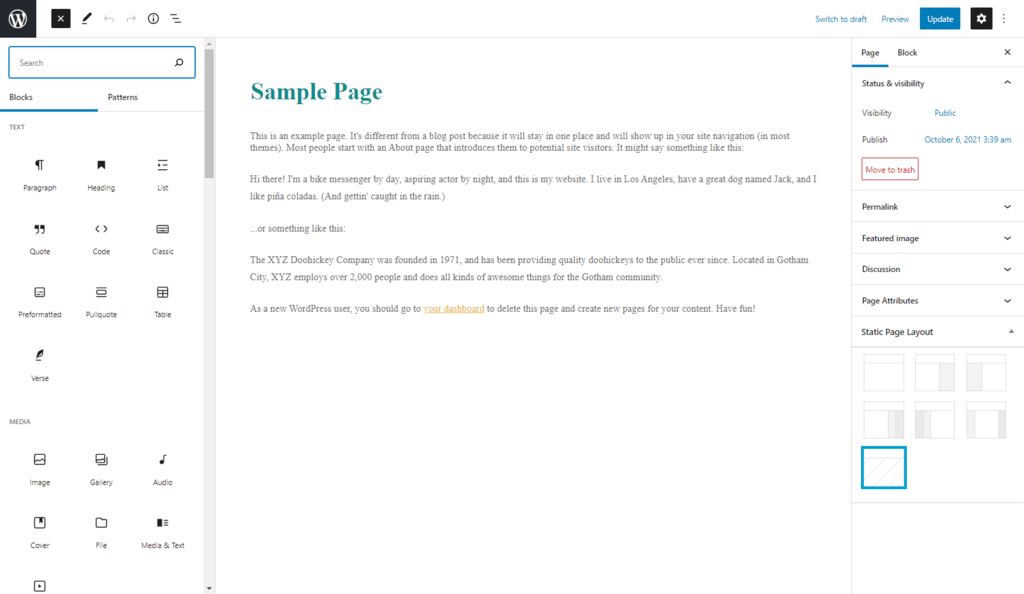 WordPress sample page indiamyhelp